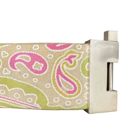 Leighelena Leather Wide Jigsaw Clasp Closure Cuff Paisley Print Bracelet USA - Picture 5 of 8